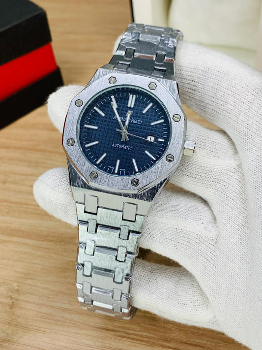 Audemars Piguet Style Automatic Stainless Steel Luxury Men's Watch – Silver Chain Premium Wrist Watch